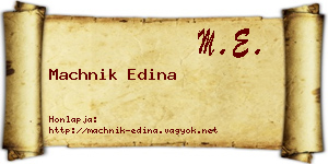 Machnik Edina névjegykártya